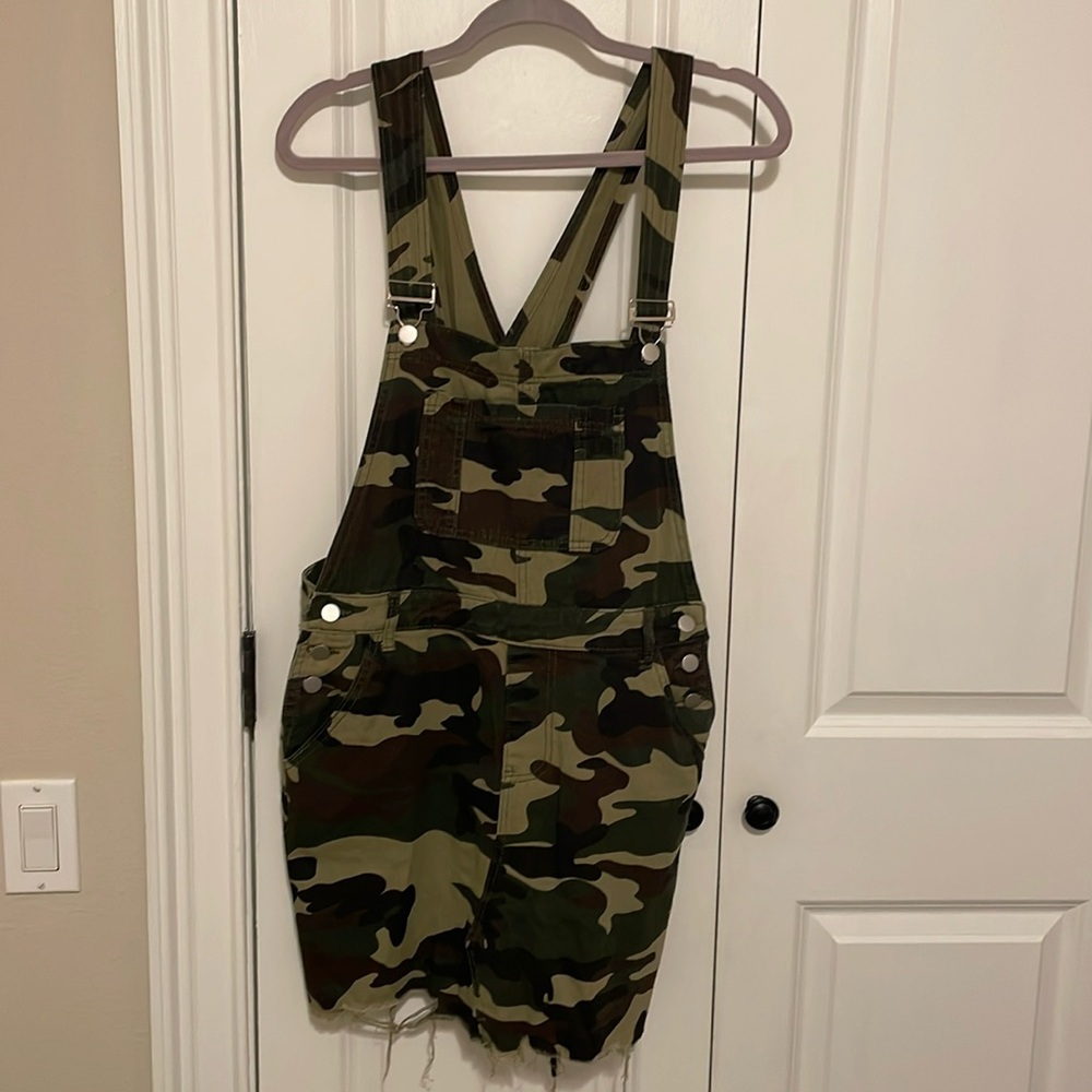 Camo Overalls mini jumper dress